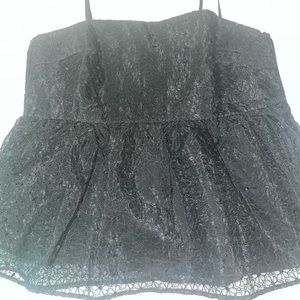 H&M black lace peplum top